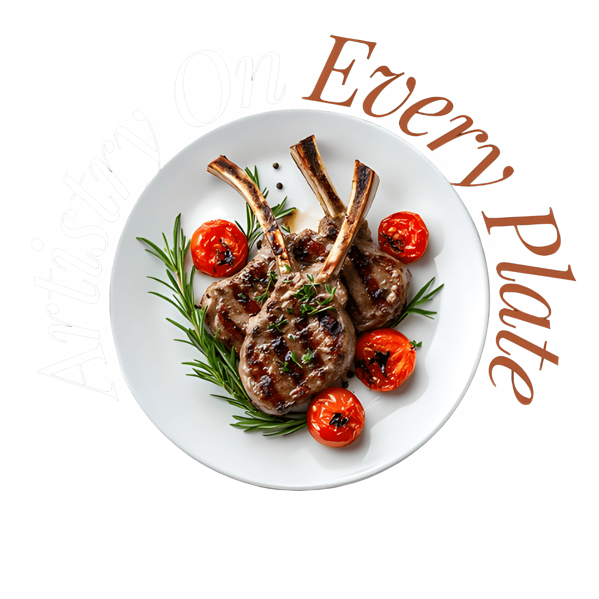 A slowly spinning gourmet dish